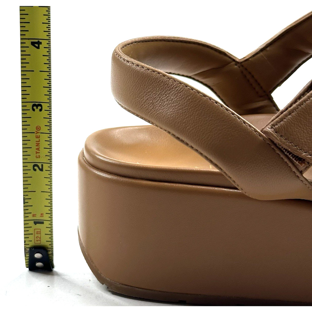 Vionic Delano Platform Wedge Fisherman Sandals Camel Leather Womens Size 7 New - Picture 6 of 9